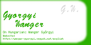 gyorgyi wanger business card