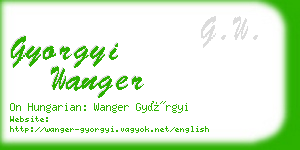 gyorgyi wanger business card